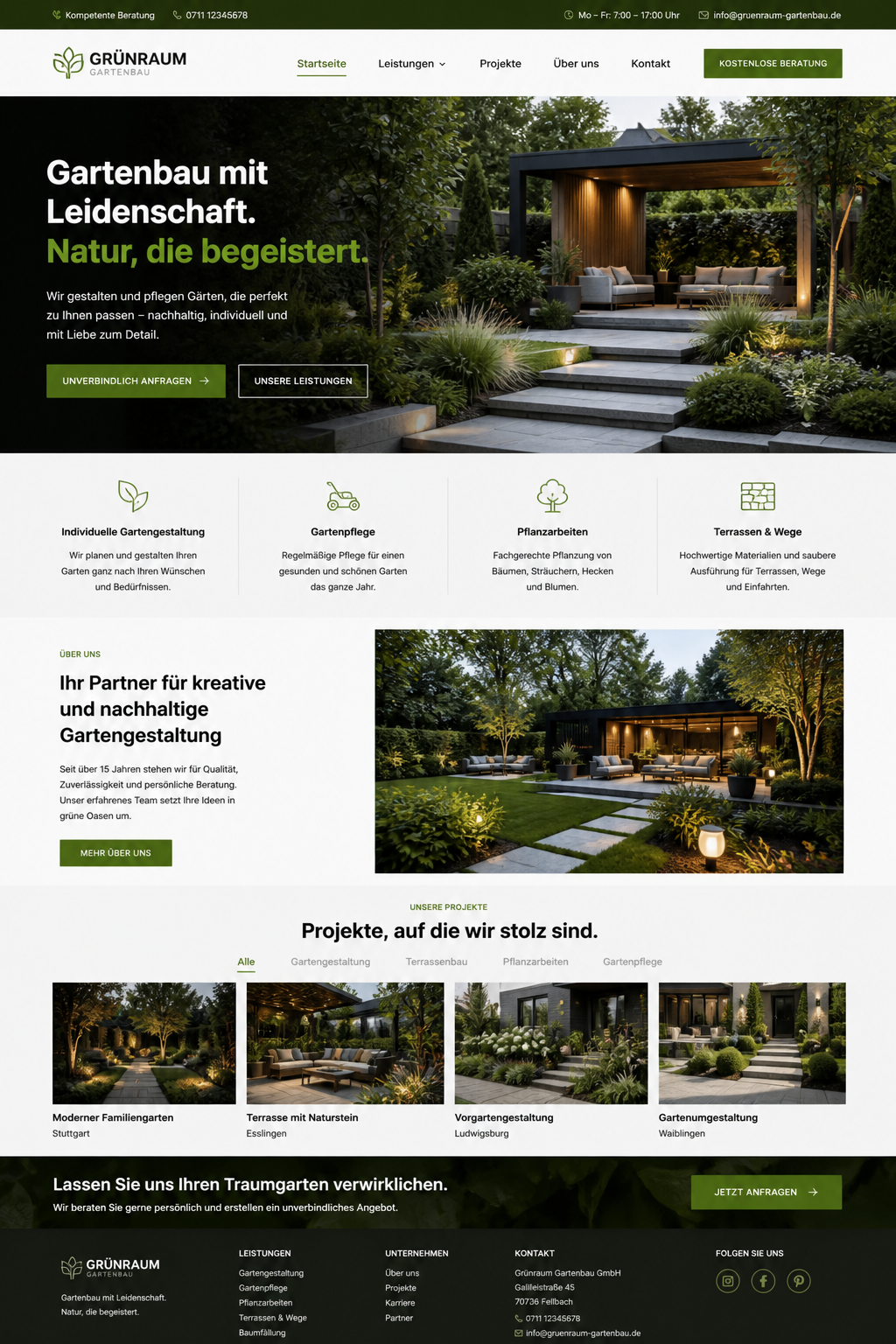 Beispiel-Website Garten- & Landschaftsbau